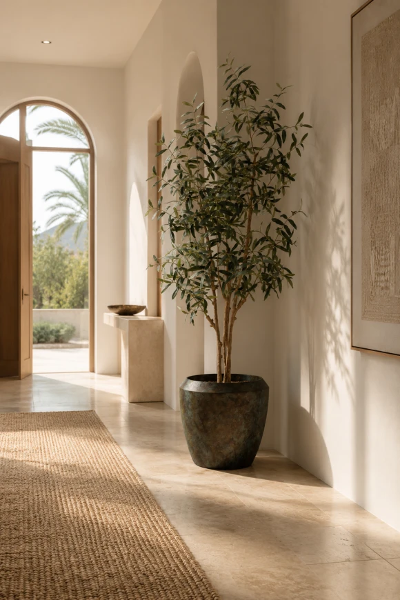 Image of Artificial Olive Tree in Earle Dumpy Pot - 210cm