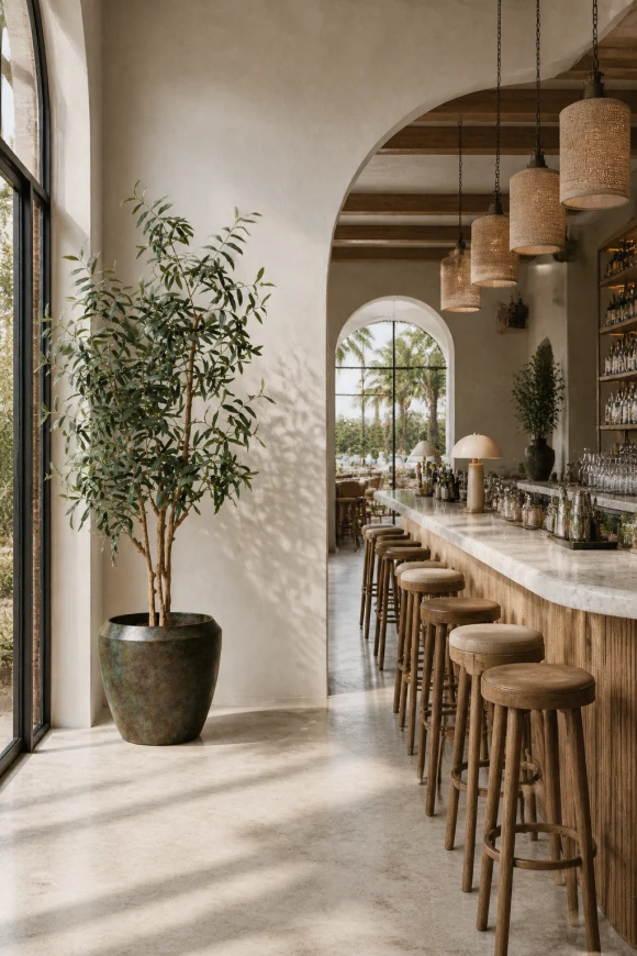 Image of Artificial Olive Tree in Earle Dumpy Pot - 210cm