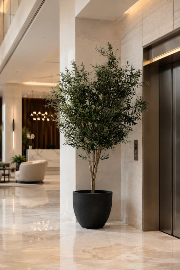 Image of Artificial Olive Tree on Natural Multi Stems - 300cm